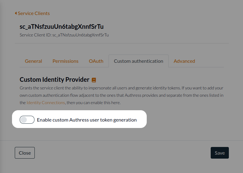 Enable the legacy authorization service