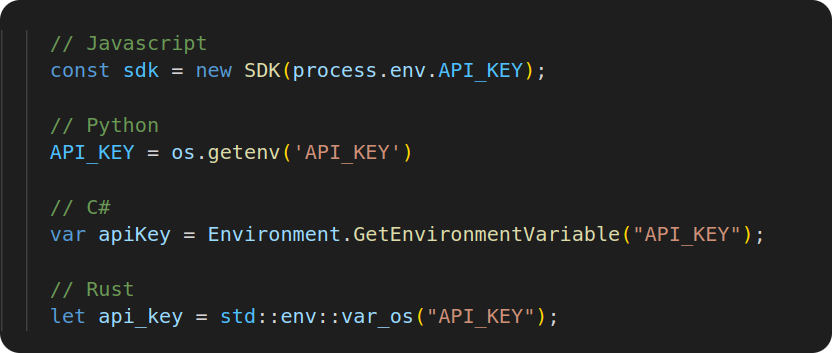 Environment variables varied usage