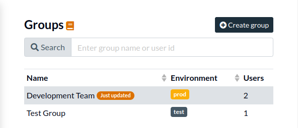 Environment tags in the UI