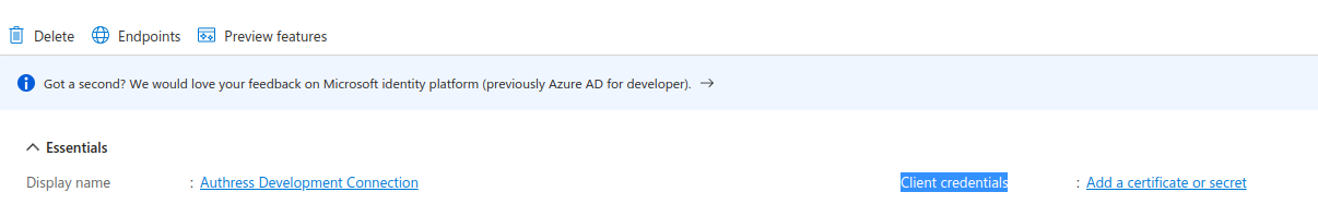 Azure generate client secret