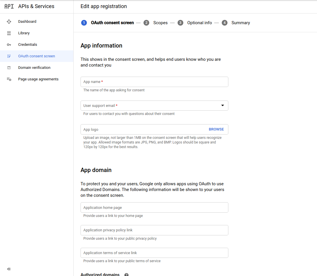 Google Admin oauth consent screen