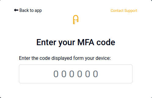 Enter your MFA device code