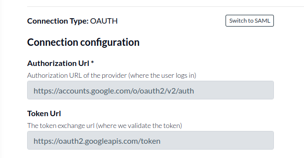 OAuth configuration defaults