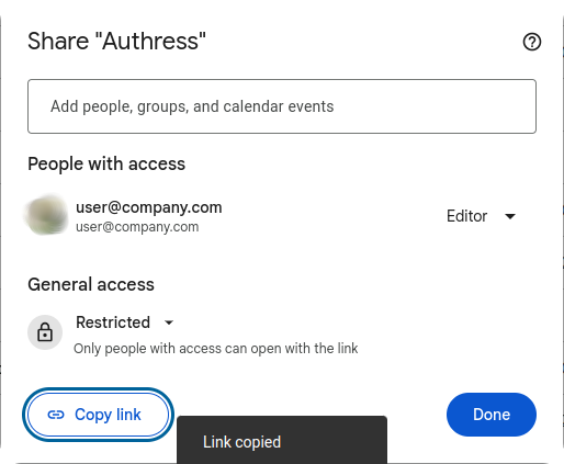 Create a share link